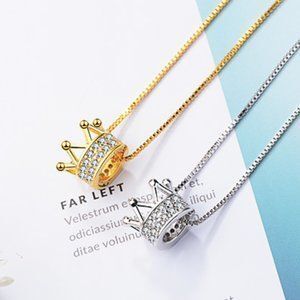 New 925 Sterling Silver Diamond Crown Necklace B